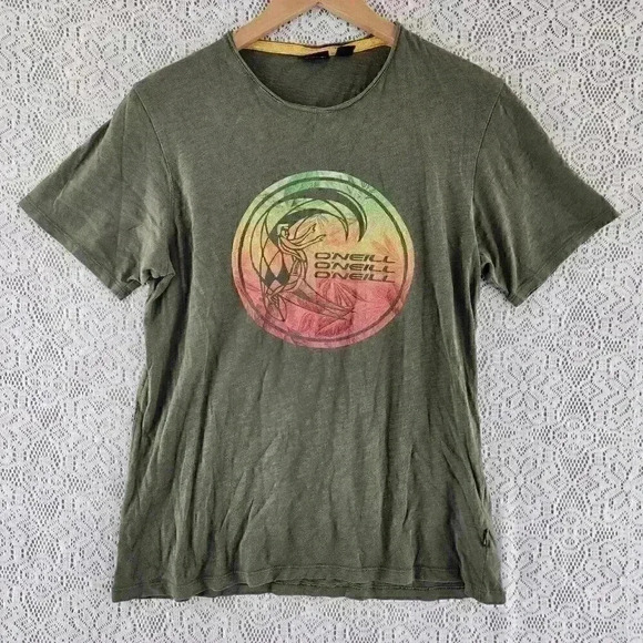 O'Neill Green Graphic Short Sleeve T Shirt Men's S/P - Picture 1 of 9